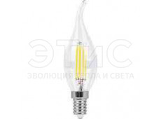 Лампа светодиодная филаментная 80 898 OLL-F-FC35-10-230-2.7K-E14 10Вт свеча на ветру прозрачная 2700К тепл. бел. E14 1000лм 220-240В